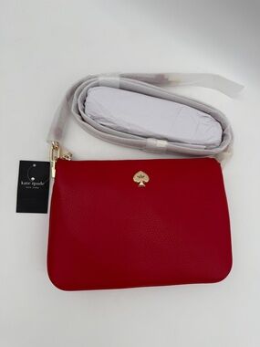 Kate Spade Kayla Small Triple Compartment Crossbody Perfect Cherry Red